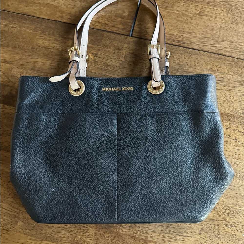 Michael Kors Black and Tan Shoulder Bag